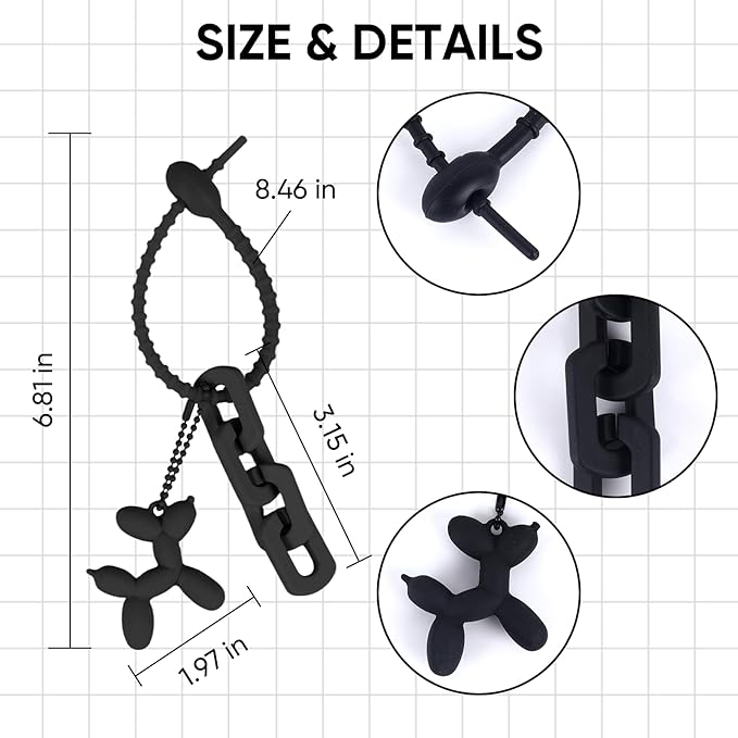 Cute Balloon Dog Keychain, Purse Bag Backpack Charms Girl Keychains Accessories Keyrings Car Key Chain