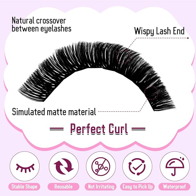 Lash Clusters DIY Individual Lashes 10-18mm D Curl Fluffy Eyelashes Extension 100P+200P Wispy False Eyelashes Volume Thick Eyelash Extension（28-100P+200P-07-D-1018）