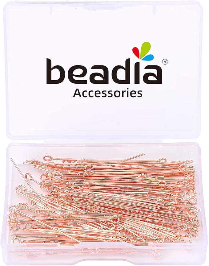 Rose Gold Plated Open Eye Pins Non Tarnish 40mm 150pcs for Jewelry Making Findings