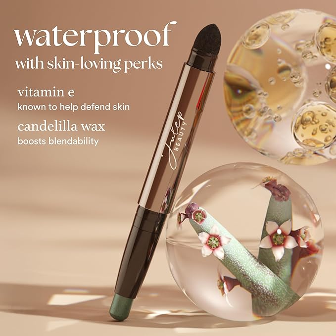 Julep Eyeshadow 101 Cream-to-Powder Waterproof Shadow Stick – Onyx Black Matte – Long-Lasting, Crease-Proof, Smooth Jet-Black Matte Cream Eyeshadow with Built-in Smudger