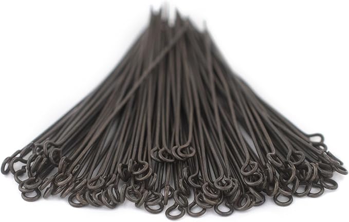 The Bead Chest Antiqued Brass 21 Gauge 2.5 Inch Eye Pins (Approx 100 Pieces)