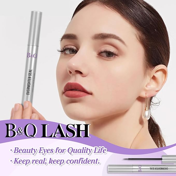 Lash Sealer 10ML Lash Sealer for Cluster Lashes Black Lash Sealant for Eyelash Extensions Waterproof Lash Overnight Sealer(Black Seal 10ml)
