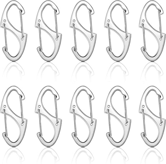 Moxweyeni 20 Pcs Zipper Clip S Carabiner Clips Small Alloy Snap Hook Anti Theft 1. 6 Inch Mini Dual Wire Gate Interlocking Keychain Clip Attachment for Women Men Camping Hiking