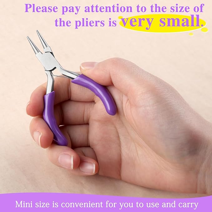 SPEEDWOX Mini Round Nose Pliers For Jewelry Making 3-Inch Small Pliers Wire Looping Pliers Wire Bending Pliers Looper Pliers Ring Bending Tool Small Needle Nose Pliers For Jewelry