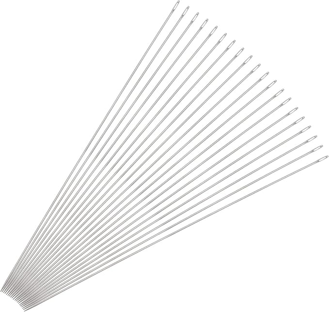 uxcell 25Pcs Beading Needles Fine Thin Long Straight Sewing Embroidery Threads Stainless Steel 3.94 Inch 0.7mm Wire Diameter
