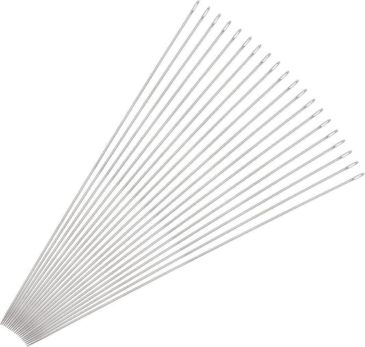 uxcell 25Pcs Beading Needles Fine Thin Long Straight Sewing Embroidery Threads Stainless Steel 3.94 Inch 0.7mm Wire Diameter
