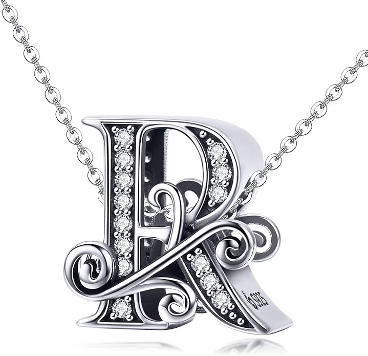 925 Sterling Silver Letter Charms for Pandora Bracelets Alphabet Initial Charms Beads Birthday Christmas Jewelry Gift for Women