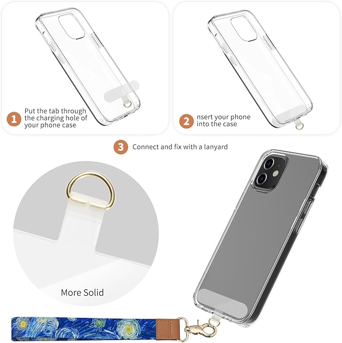 2 Pack Phone Wrist Strap Keychain，Cell Phone Lanyard，for Key Chains Car Keys ID Badges Wallet Camera Wrist Strap