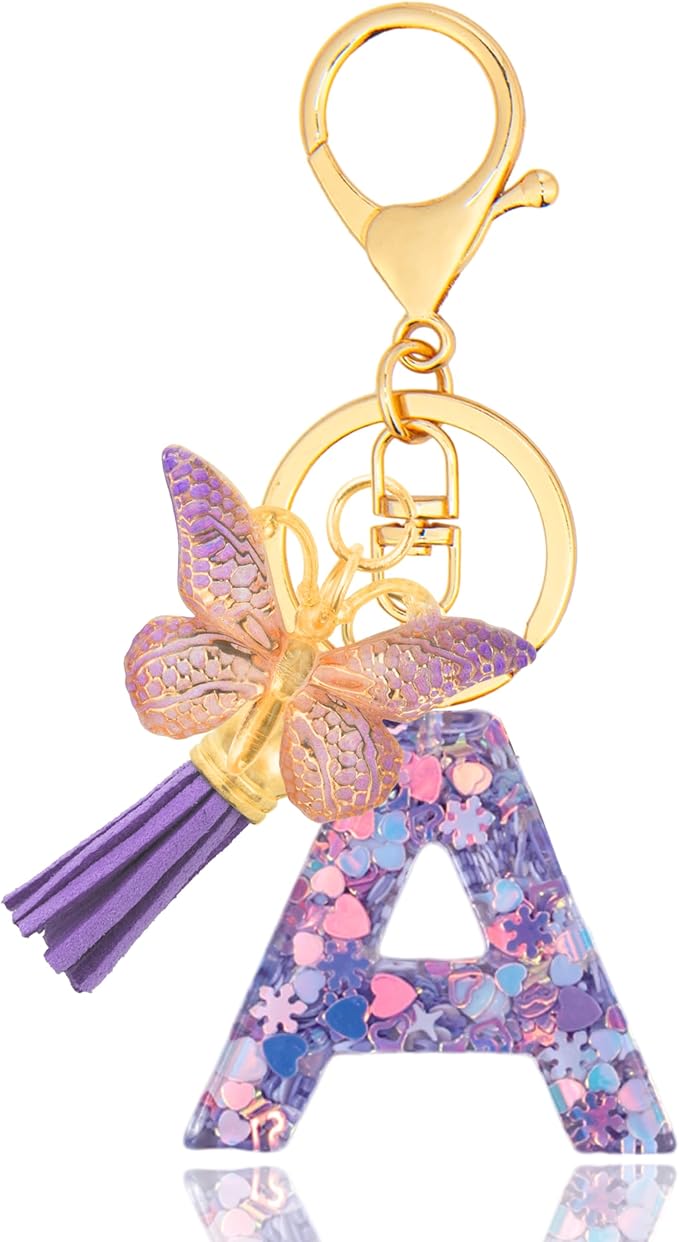 Alphabet Initial Letter Keychain Cute Heart Resin - Letter Keychain for Backpack Charms - Initial Keychains for Women
