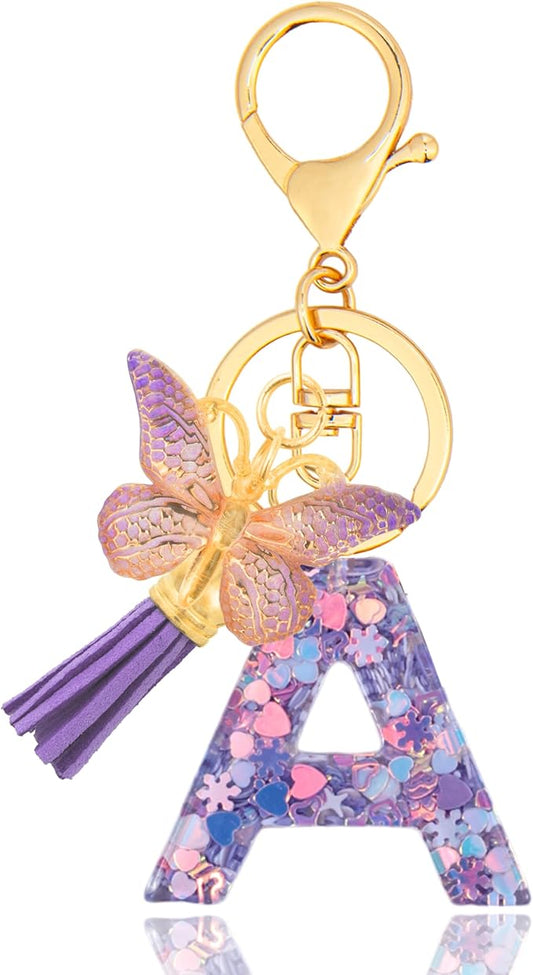 Alphabet Initial Letter Keychain Cute Heart Resin - Letter Keychain for Backpack Charms - Initial Keychains for Women