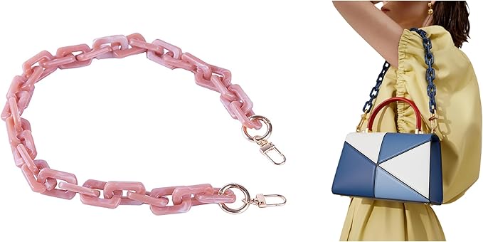 Acrylic Resin Chain Purse Strap 23.6IN Purse Transparent Chain DIYBagChain Gift for Office,Travel & DIY Creator