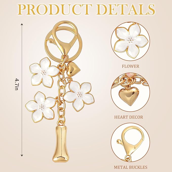 Snycler Bubble Initial Keychain Graceful Flower for bags car remote–A-Z Letter Charms for Women