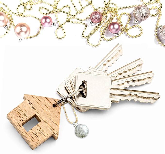 100Pcs Ball Beads, 4inch Gold Beads 2.4mm with Ball Connector Clasp Keychain Rings Metal Rings for Crafts Dog Tag Chain