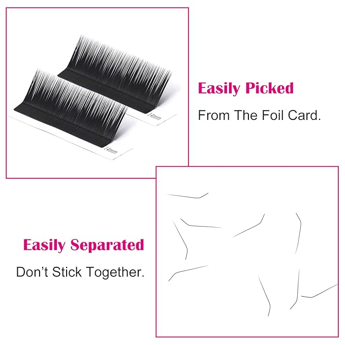 Eyelash Extensions L Curl 0.10 Mix Tray 8-14mm Classic Lash Extensions Individual Lashes Silk Eyelash Extension Supplies (0.10-L, 8-14mm Mixed)