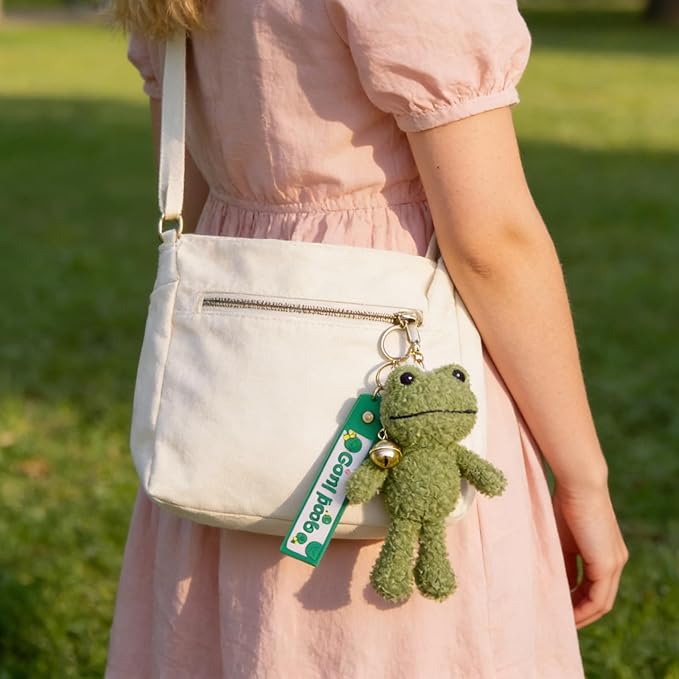 Cute Keychain Frog Plush Keychain Accessories Kawaii Keychains for Backpacks, Bags, Purse, Phone, Car Key Ring, Birthday Christmas Valentines Day New Year Gifts for Men Women