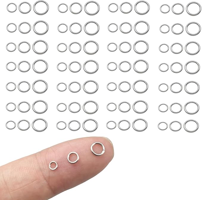 2500pcs 3mm 4mm 5mm Stainless Steel Jump Rings Connector Rings for DIY Craft Jewelry Making Necklaces Bracelet Earrings Keychains