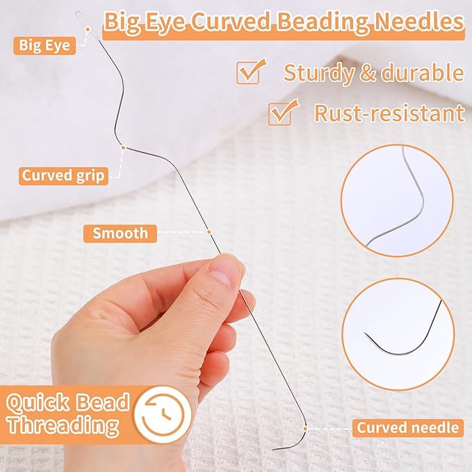 GarfxG 9 PCS Beading Needles Set for Jewelry Making Include Bead Spinner Needles, Big Eye Seed Needles, Straight Beading Needles and Threaders for Bead & Sequin Embroidery Crafting DIY