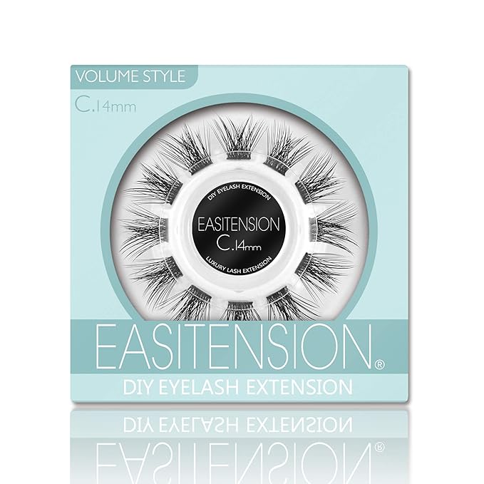 DIY Eyelash Extension, 3D Effect Individual Glue Bonded Lash Clusters Volume Lashes Set, Home Eyelash Extension, Lashes Pack (14MM-Volume)