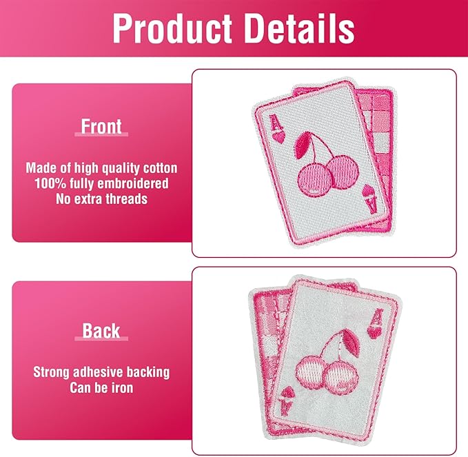 WILDREEDS 45Pcs Pink Iron on Patches for Girl, Preppy Iron on Sew on Embroidered Patches for Hats, Clothing, T-Shirt, Backpacks, Jeans, Jackets