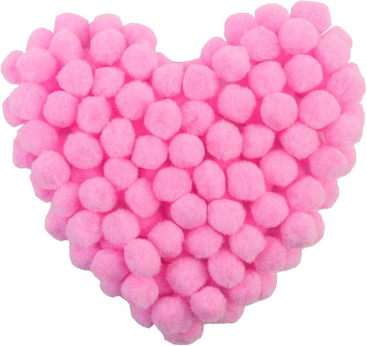 MORFEN 150 Pcs Pom Poms, 1 Inch Light Pink Craft Pom Poms, Fuzzy Pompom Puff Balls, Small Pom Pom Balls for DIY, Arts, Crafts Projects, Home Decorations