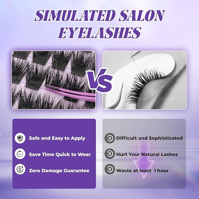 B&Q Manga Lash Clusters SalonSpike 03 10-18mm Mixed Fluffy Eyelash Clusters 144pcs Easily Achieve Salon-quality Lash Extension Results Perfect for Beginners to DIY at Home.(Lash-SalonSpike 03)