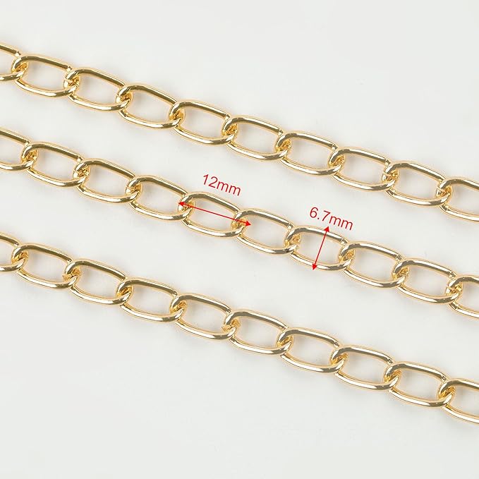 32.8 Feet Gold Plated Aluminum Jewelry Chains Bulk Twist Curb Link Chain Necklace Handmade DIY Jewelry Chain Making