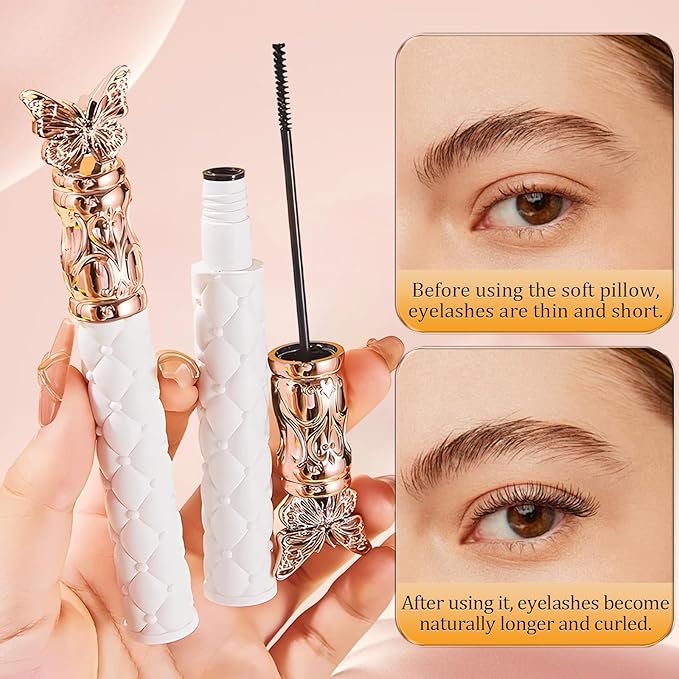 Filterseed Mascara - Fine Brush Black Mascara, Waterproof, Smudge-Proof, Clump-Proof, For Tiny and Lower Eyelashes (2PCS)