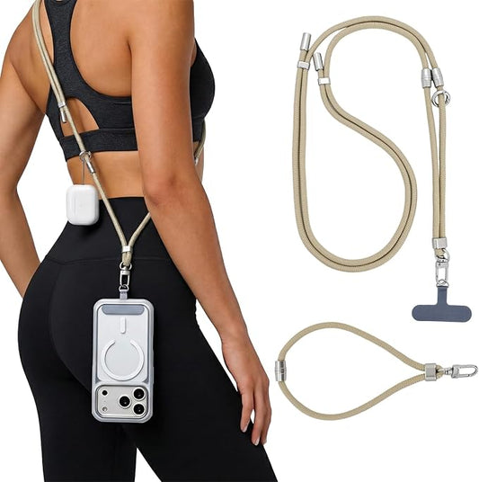 Phone Lanyard & Phone Wrist Strap, 3 in 1 Adjustable Anti Theft Phone Strap for Travel Hiking Cycling Climbing