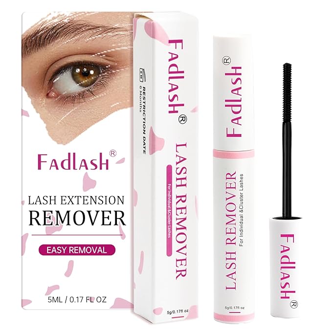 FADLASH Lash Glue Remover for Lash Extensions Eyelash Remover for Cluster Lashes Easy Removal Eyelash Extension Remover (5ml, Clear)