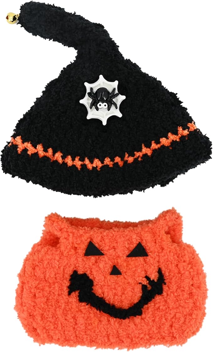 Knit Clothes for Labubu Dolls – 2-Piece Outfit Set (Knitted Hat & Dress), Fits 17cm Dolls, Soft and Stylish Doll Clothes Accessories (No Doll)