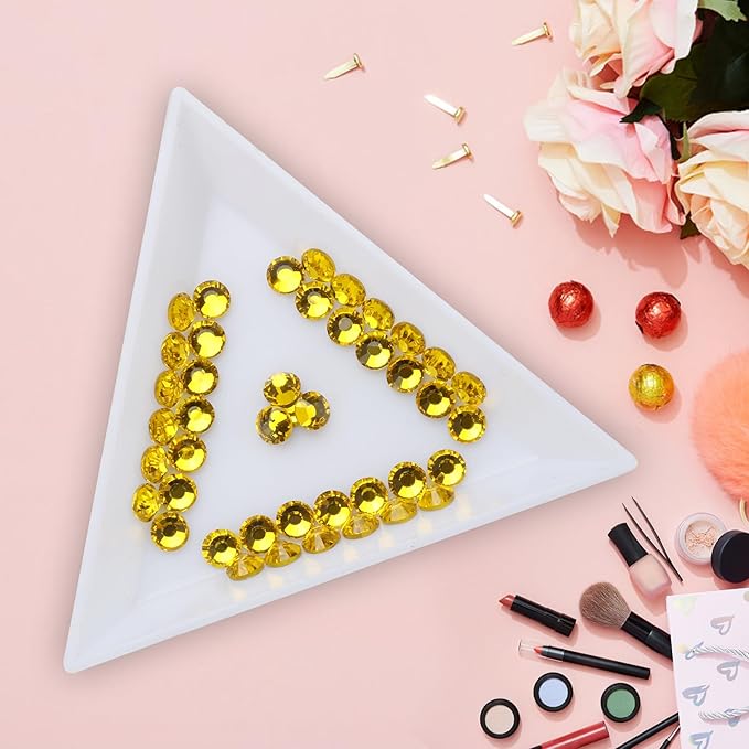 Jollin Glue Fix Crystal Flatback Rhinestones Glass Diamantes Gems for Crafting Nail Art Crafts Decorations Clothes Shoes 7.2mm (ss34 288pcs, Citrine)