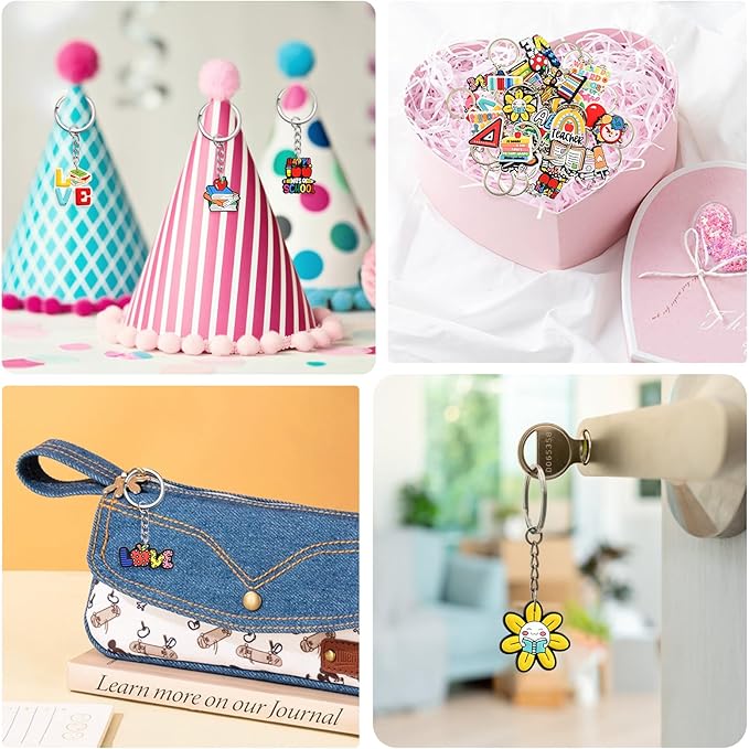 Keychains Bulk DIY Cute Keychain Charms Backpack Charms for Girls Backpack Keychains PVC Key Ring Party gifts