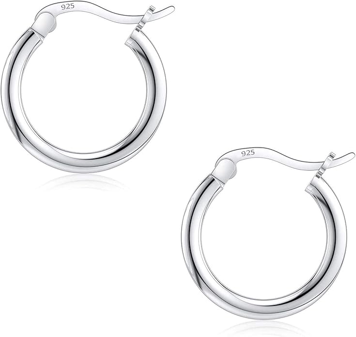 Savlano 925 Sterling silver Round Hoop Earrings for Women & Men Comes in 10MM-25MM