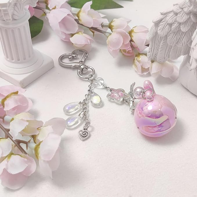Cute Keychain Aesthetic Y2K Keychain Accessories Heart Butterfly Strawberry Bear Key Chain for Keys Bags Women Gifts