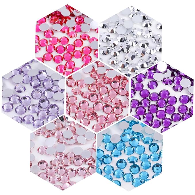 500 Pieces SS30 6mm Flatback Rhinestones Clear Glass Round Gems Crystals for Nail Art DIY Crafts Clothes Shoes Bags （Dark Red）