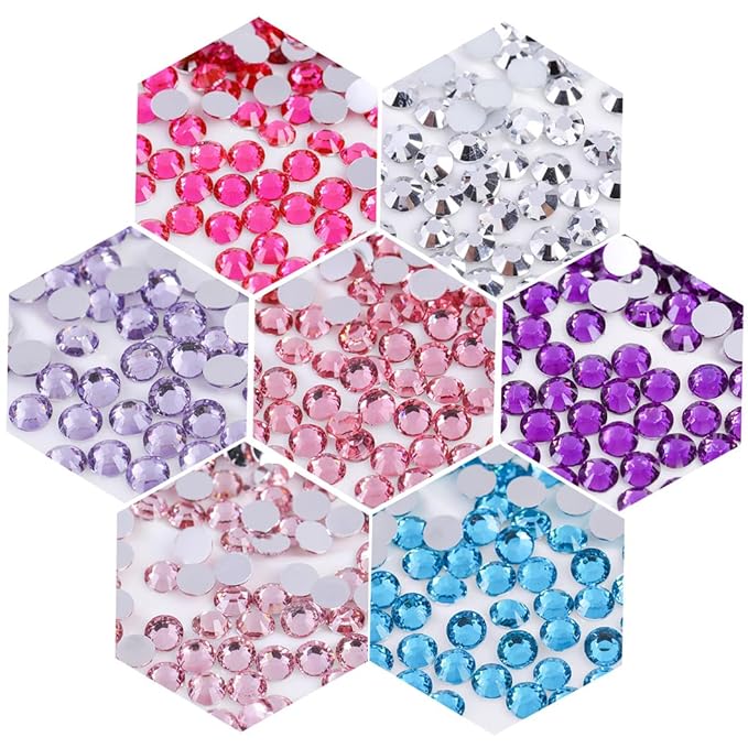 1000 Pieces SS20 5mm Flatback Rhinestones Clear Glasses Round Gems AB Crystals for Nail Art DIY Crafts Clothes Glitter Stones （Sapphire）