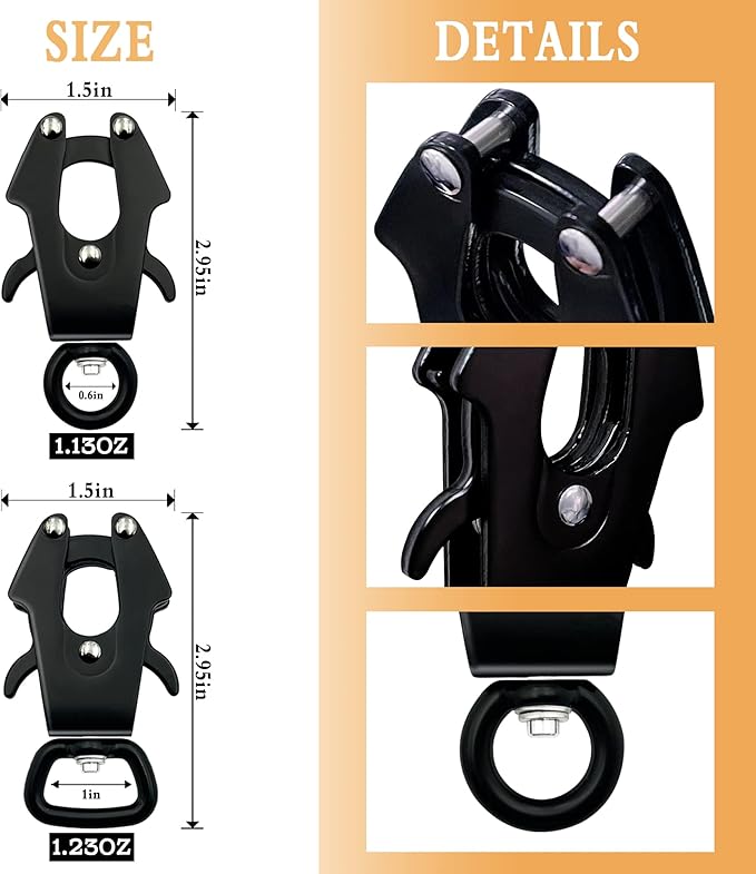 2 Pcs Frog Clip Dog Leash Clasp 360 Degree Swivel Clip Heavy Duty Quick Release and Locking Dog Leash Buckle for Linking Pet Collar (Small)