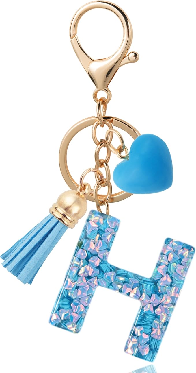 Alphabet Initial Letter Keychain Cute Heart Resin - Letter Keychain for Backpack Charms - Initial Keychains for Women
