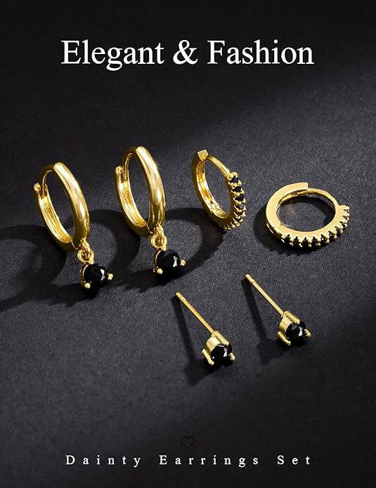 Freekiss 3 Pairs Gold Hoop Earrings Set: Dainty Stud Earrings Trendy Small 14K Gold Plated Hypoallergenic Dangle Cartilage Huggie Hoop Earrings for Women Gold Jewelry for Women Gifts