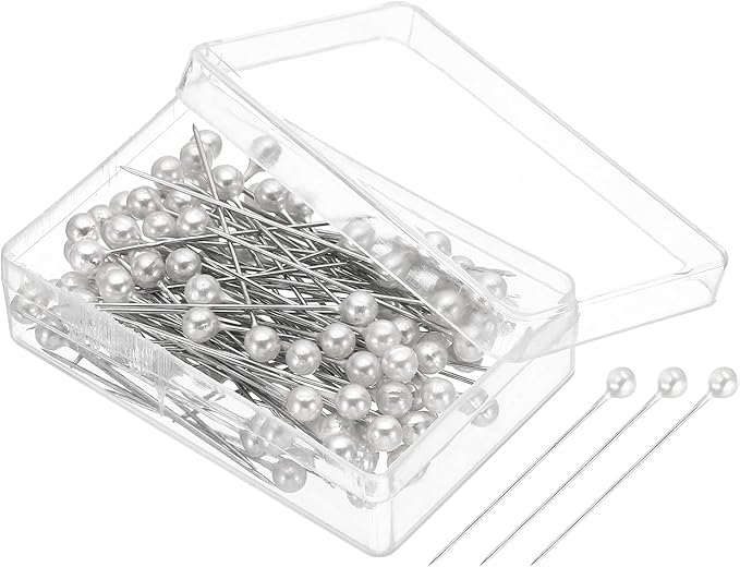 PATIKIL Sewing Pins, 600 Pcs 1.5 Inch Straight Pin with Plastic Pearlized Ball Head for Fabric, Decorative, Jewelry DIY, Craft and Sewing Project, White