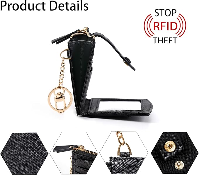 Keychain Wallet Wristlet Small Credit Card Holder Bracelet Key Chain Purse Bangle Tassel Beads Key Rings for Women