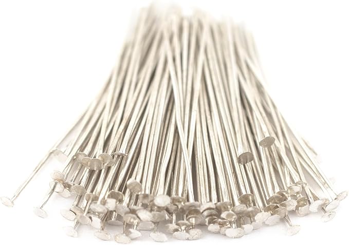 The Bead Chest Silver 21 Gauge 1.5 Inch Head Pins (Approx 100 Pieces)
