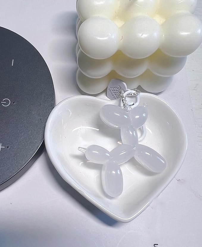 LAEKOU Jelly Balloon Dog Design Keychain for Women, Cute Girls Key Chain, Bag Charms Accessories for Car Purse Backpack