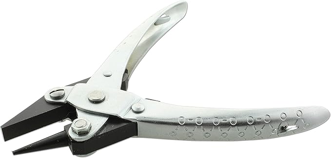 The Beadsmith Round/Flat Nose Parallel Pliers, 5.5 inches (140mm) Steel Tool for Jewelry Making, with Spring
