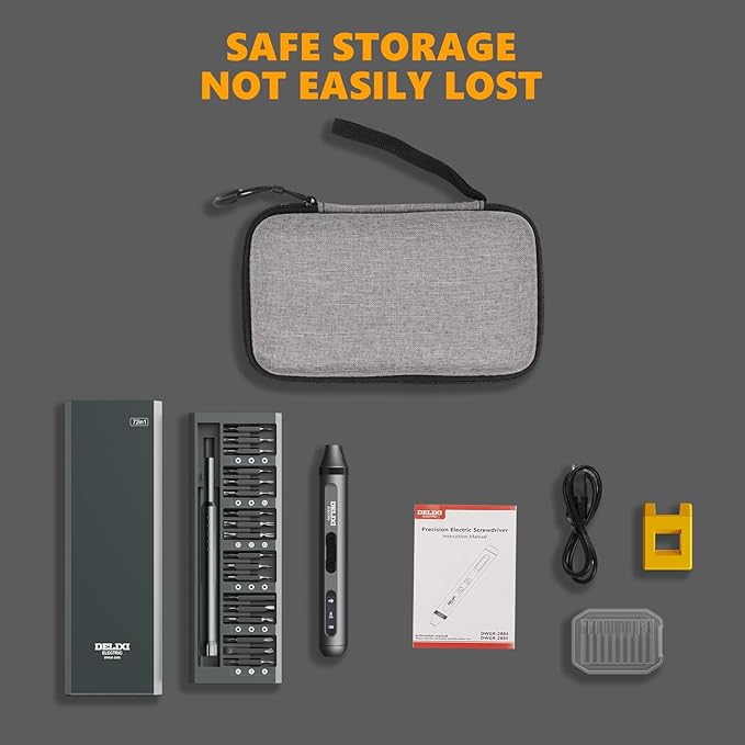 72 in 1 Electric Screwdriver Kit, 3.7V Dual-Head Precision Screwdriver Set with 3.5N.m Manual and 0.3N.m Mini Electric Screwdriver, Magnetic Case for Repair Cameras, Laptops, DIY Kits