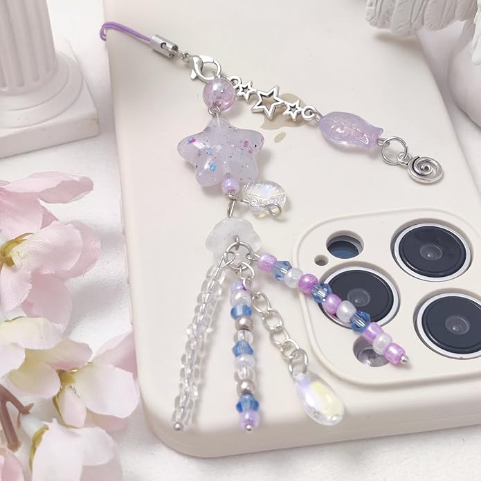 1-4PCS Cute Phone Charms Aesthetic Y2K Cell Phone Charms Strap Pink Strawberry Butterfly Star PhoneCharm Y2K Accessories for Bag Keychain Airpods Camera Pendants Decor