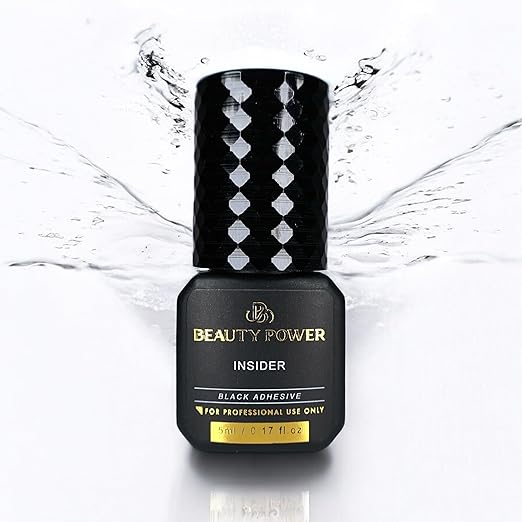 Eyelash Extension Adhesive Glue Insider - Beauty Power - Ultra-Fast 0.3 Second Drying Time - 10 Weeks Retention - Professional-Grade, Black, 0.17fl.oz / 5ml (Black Finish Ultra Fast)