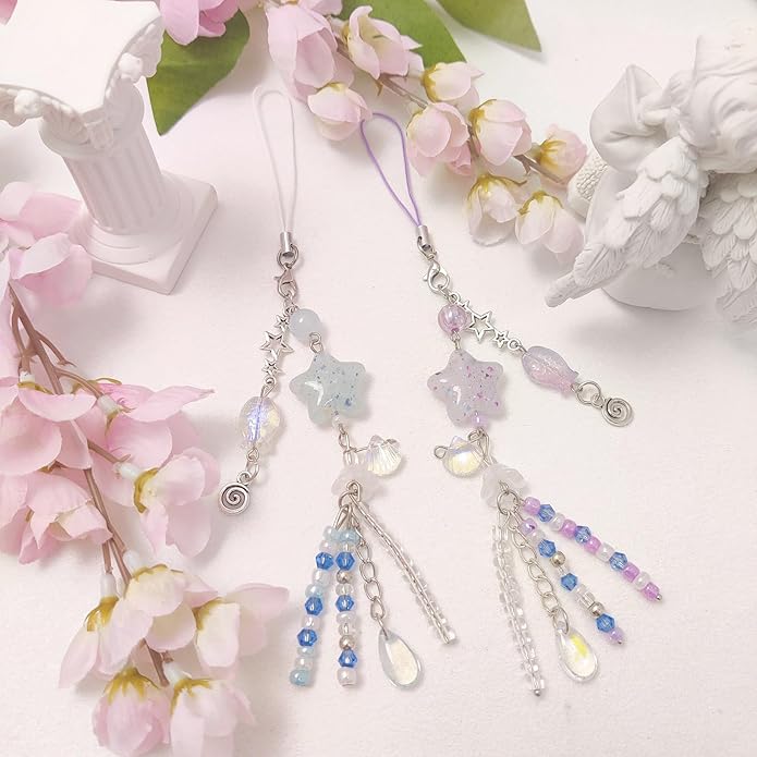 1-4PCS Cute Phone Charms Aesthetic Y2K Cell Phone Charms Strap Pink Strawberry Butterfly Star PhoneCharm Y2K Accessories for Bag Keychain Airpods Camera Pendants Decor