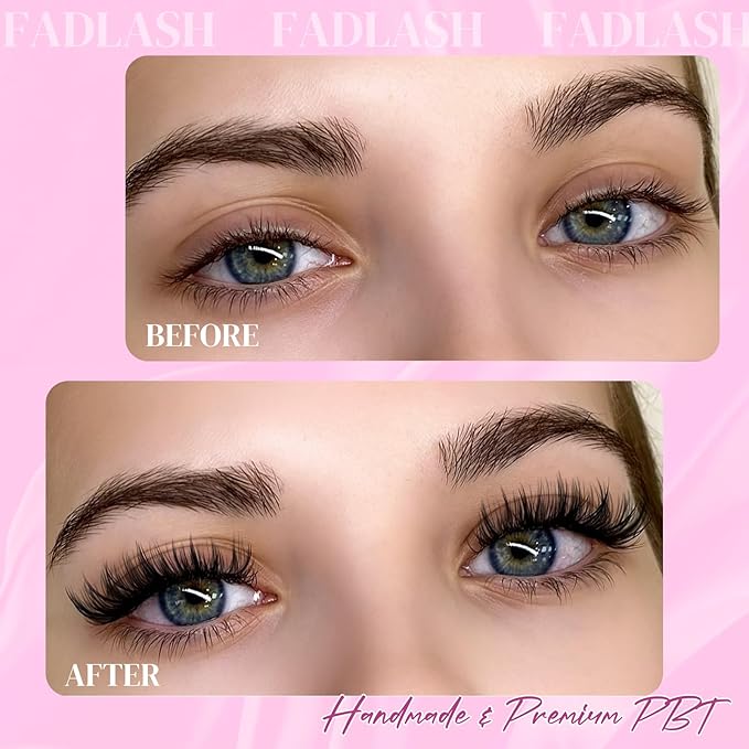 FADLASH Easy Fan Lashes Volume Lash Extensions 0.05 0.07mm Auto Blooming Lashes 2D~10D C/D/DD Curl Self Fanning Eyelash Extensions 8-20mm Length (0.07-D, 13mm)