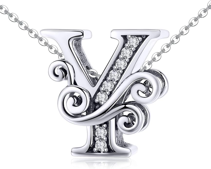 925 Sterling Silver Letter Charms for Pandora Bracelets Alphabet Initial Charms Beads Birthday Christmas Jewelry Gift for Women